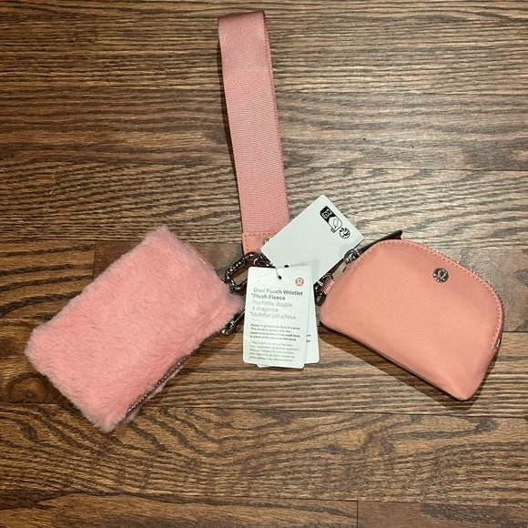 lululemon athletica Handbags - Lululemon NWT Dual Pouch Wristlet in Pink Tide one Pouch is Plush